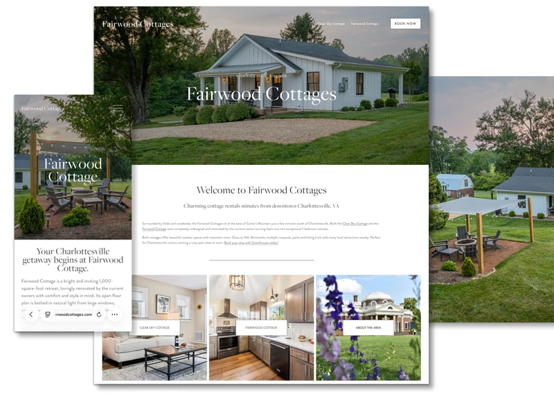 Fairwood Cottages website and photography project